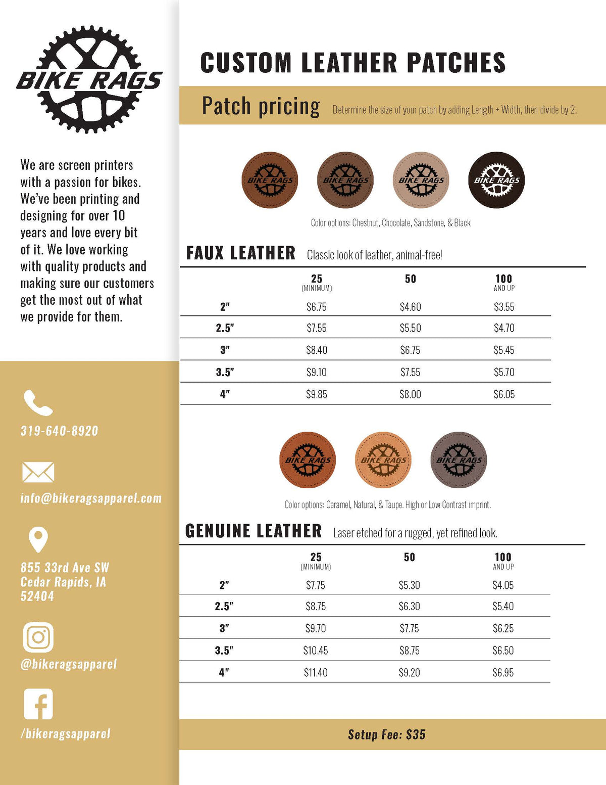 Pricing – Bike Rags Apparel Custom Store