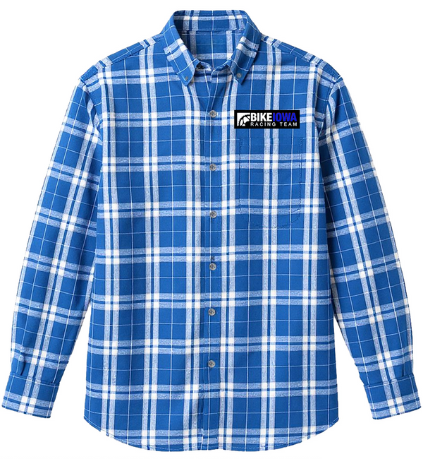 BikeIowa Race - Lite Weight Flannel - Blue
