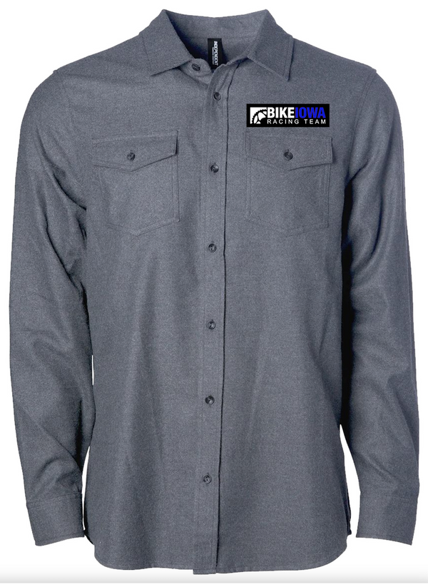 BikeIowa Race - Mid Weight Flannel - Charcoal