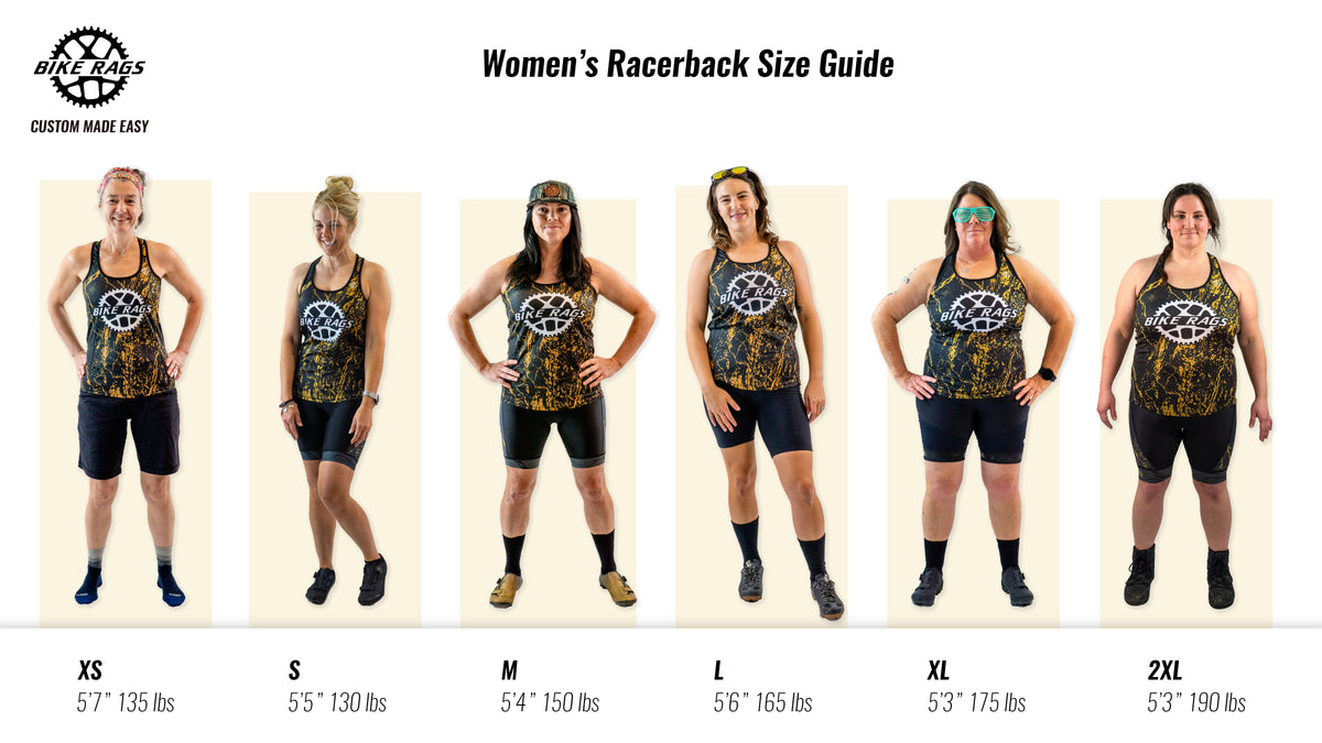 Sizing Charts – Bike Rags Apparel Custom Store